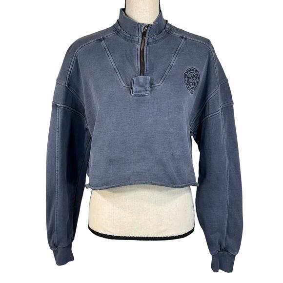 Gymshark Small Premium Legacy Sweatshirt Oversized Heavyweight 1/4 Zip Cropped - Picture 1 of 12